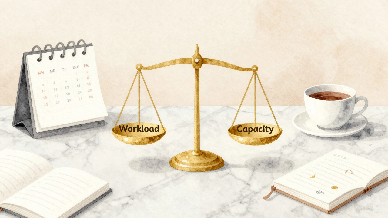 Balance scale symbolizing workload and capacity management