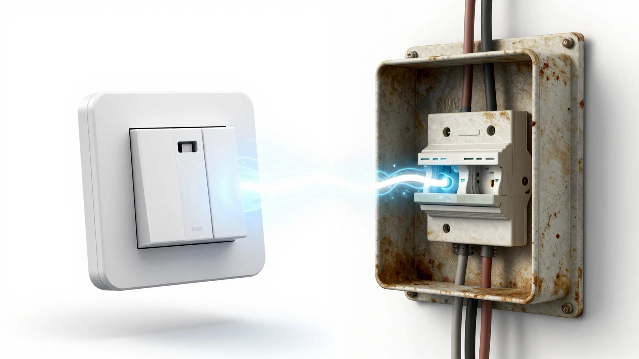 Comparison between a modern smart switch with a neutral wire and old home wiring