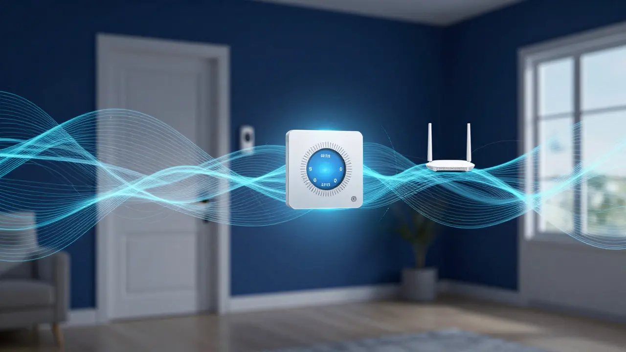 Abstract illustration of a smart home network connecting devices