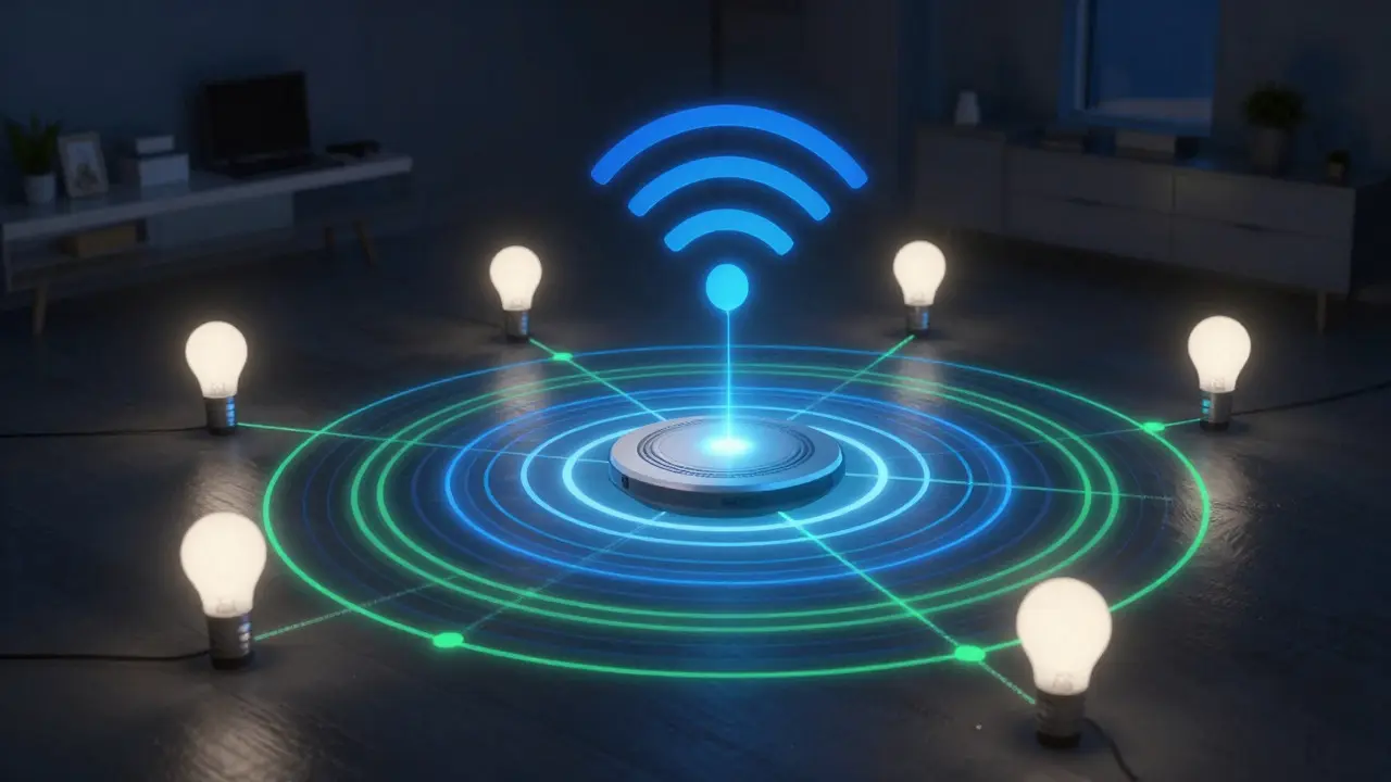 Abstract visualization of wireless smart home network signals