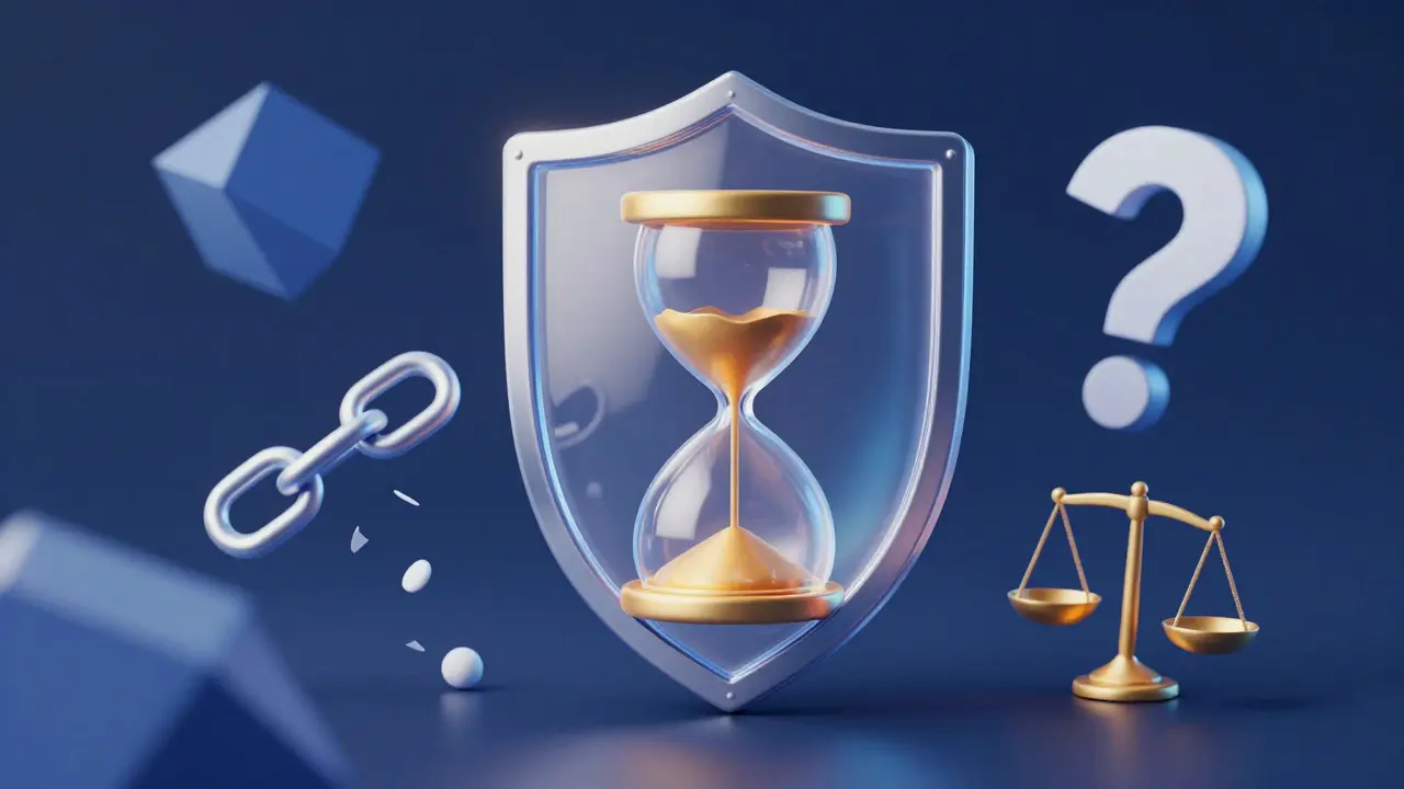 Conceptual art of a glass shield protecting a golden hourglass