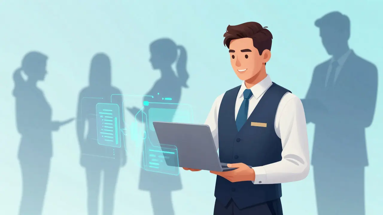 Illustration of tech concierge skill progression from observation to mastery