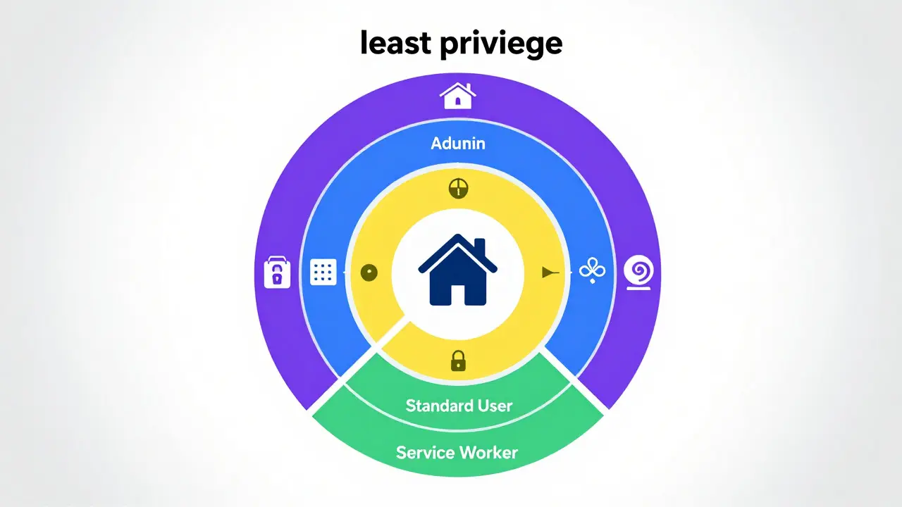 Vector illustration of smart home user permission tiers and device access levels
