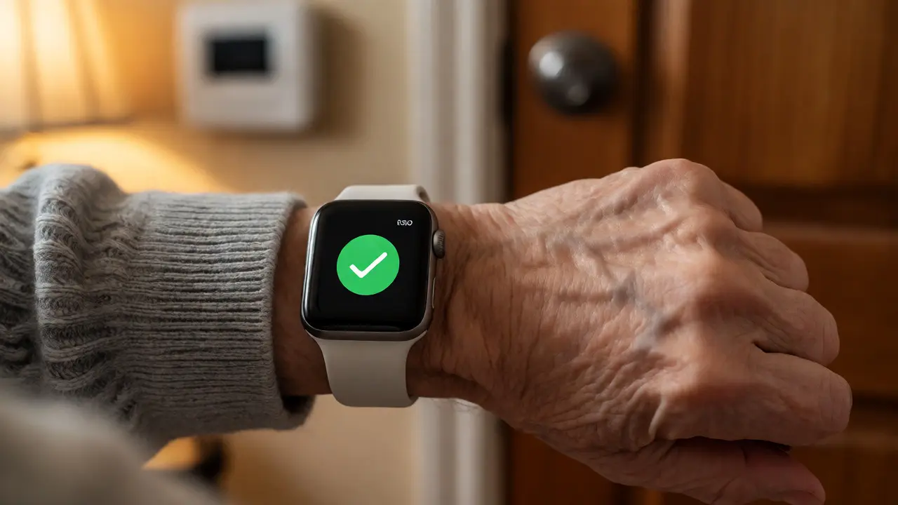Smartwatch confirming emergency voice command